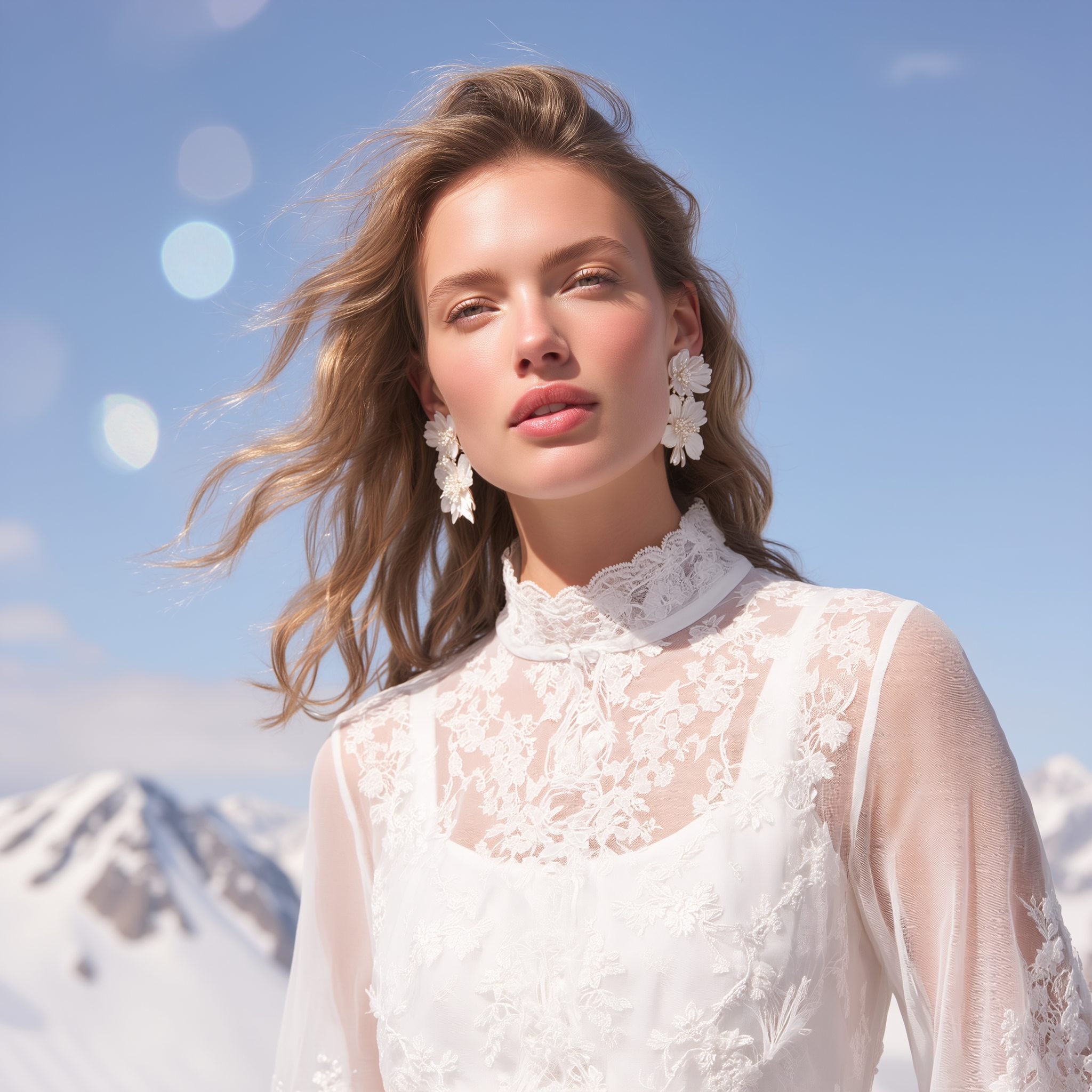 Ethereal portrait in white lace